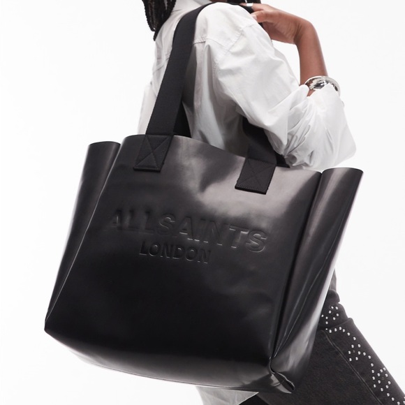 All Saints Izzy Shine Black Tote - Picture 1 of 9